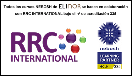 Todos los cursos NEBOSH de Elinor se hacen en colaboración con RCC INTERNATIONAL bajo el número de acreditación 335