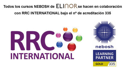 Todos los cursos NEBOSH de ELINOR se hacen en colaboración con RRC INTERNATIONAL bajo el número de acreditación 335